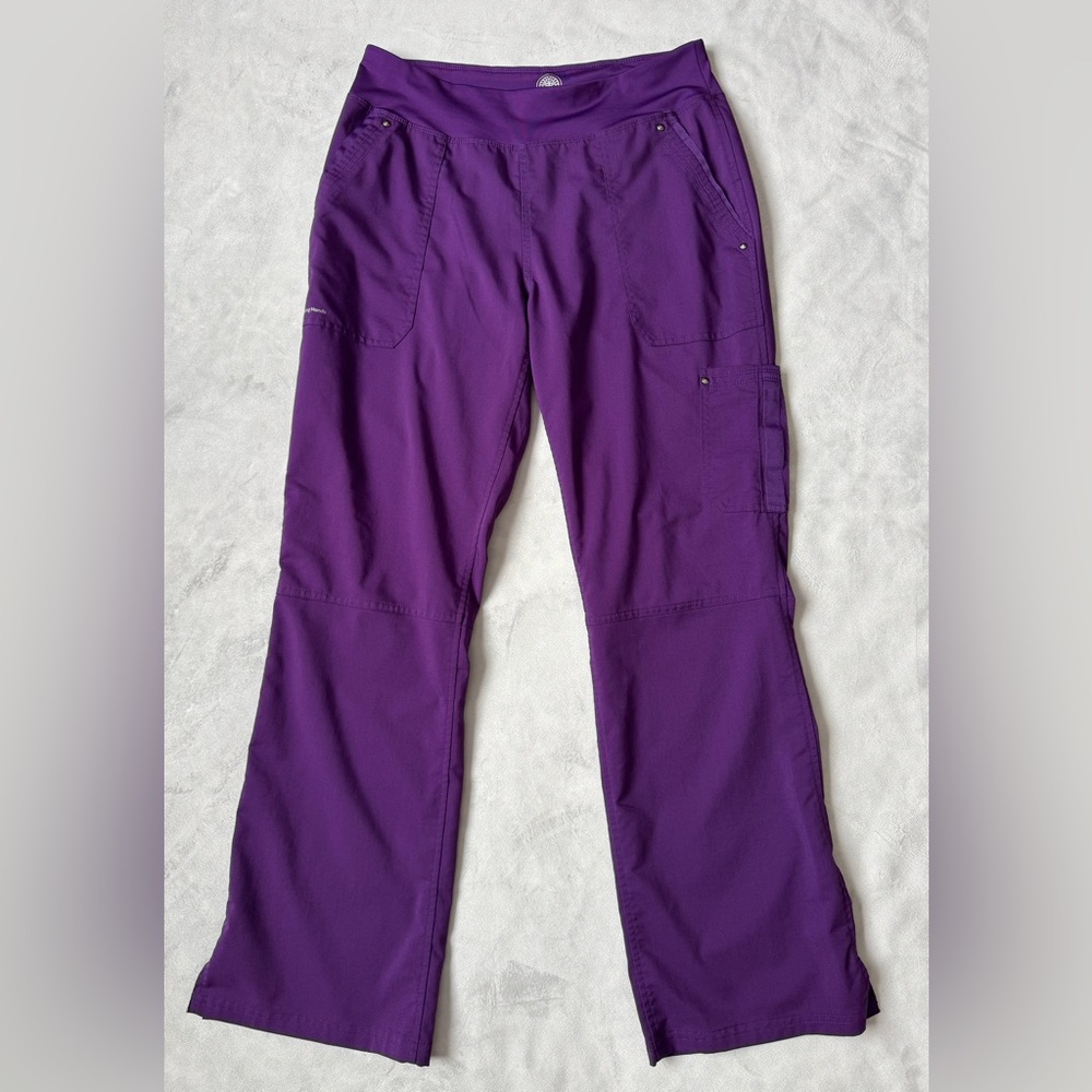 Healing Hands Purple Label Yoga Scrub Pants - Tori - Eggplant - Medium